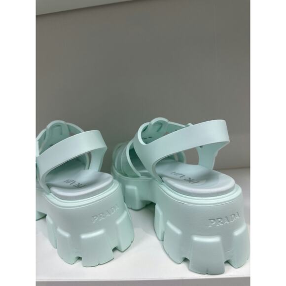 Prada Chunky Platform Jelly Sandals in Mint Green - Brand New, Size 38 with Box - Picture 5 of 6
